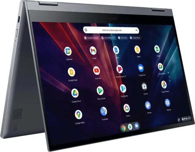 Alt view image 2 of 9 - Samsung - Galaxy Chromebook 2 - 13.3" QLED Touch-Screen - Intel® Core™ i3 - 8GB Memory - 128GB eMMC - Mercury Gray XE530QDA-KB1US Laptop Notebook