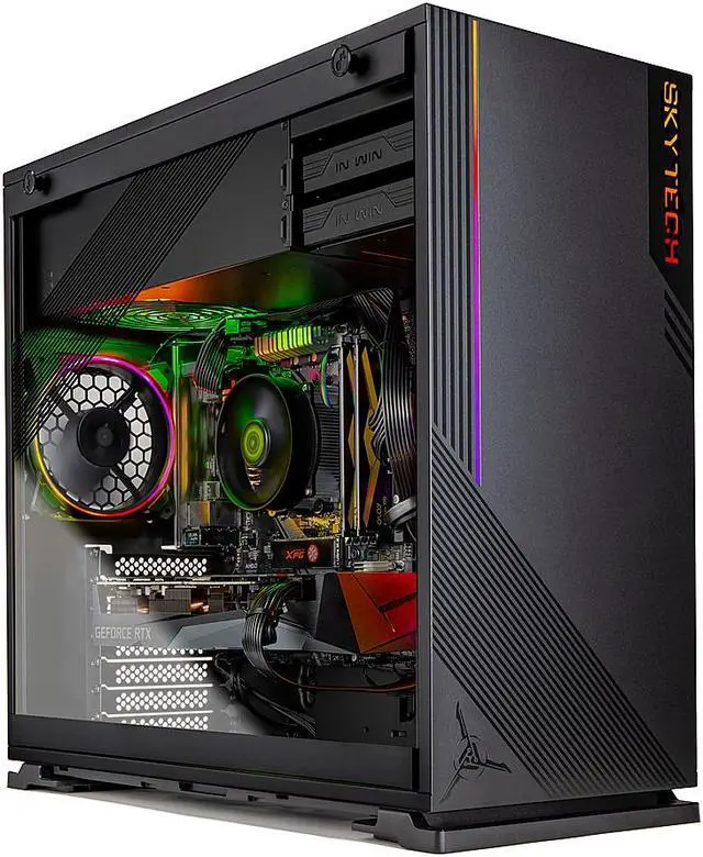 Alt view image 3 of 6 - Skytech AZURE Gaming PC Desktop - AMD Ryzen 5 3600 3.60 GHz, RTX 3070 8 GB, 16 GB DDR4 3000, 1 TB NVMe SSD, B450 Motherboard, 650W Gold PSU, Windows 10 Home 64-bit, Black