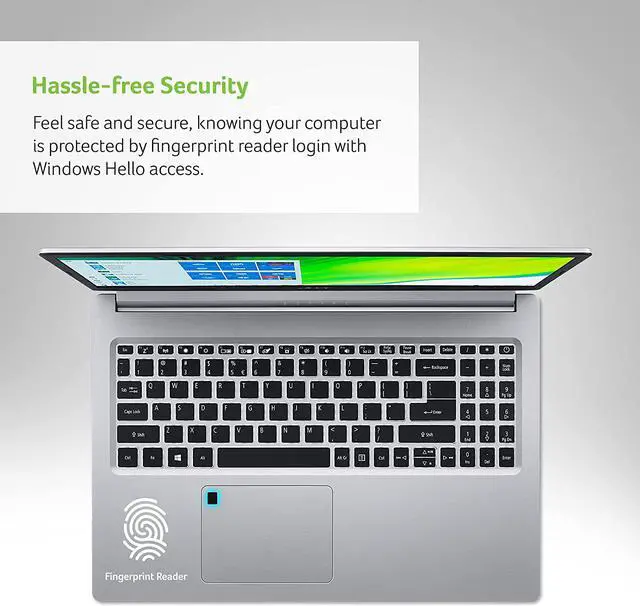 Alt view image 3 of 7 - Acer Aspire 5 A515-46-R14K Slim Laptop | 15.6" Full HD IPS | AMD Ryzen 3 3350U Quad-Core Mobile Processor | 4GB DDR4 | 128GB NVMe SSD | WiFi 6 | Backlit KB | Alexa | Windows 10 Home (S Mode)