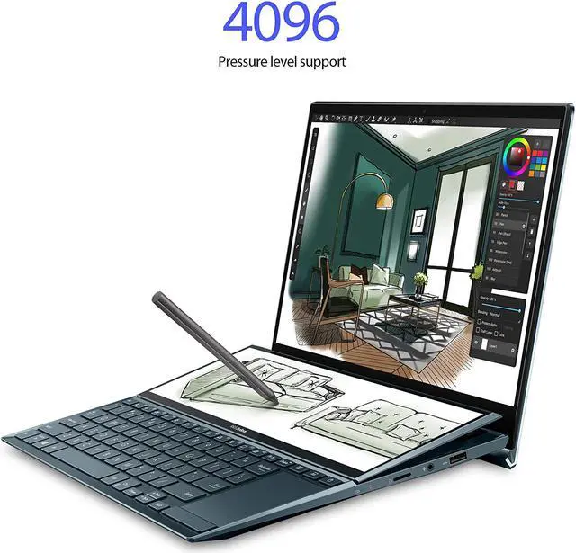 Alt view image 4 of 7 - ASUS ZenBook Duo 14 UX482 14” FHD NanoEdge Touch Display, Intel Evo Platform, Core i7-1165G7, 8GB RAM, 512GB PCIe SSD, Innovative ScreenPad Plus, Windows 10 Home, Celestial Blue, UX482EA-DS71T