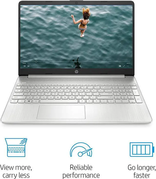 Alt view image 2 of 5 - HP 15 Laptop, AMD Ryzen 7 3700U Processor, 8 GB RAM, 256 GB SSD, HD Display, Windows 10 Home (15-ef0022nr, Natural Silver) Notebook