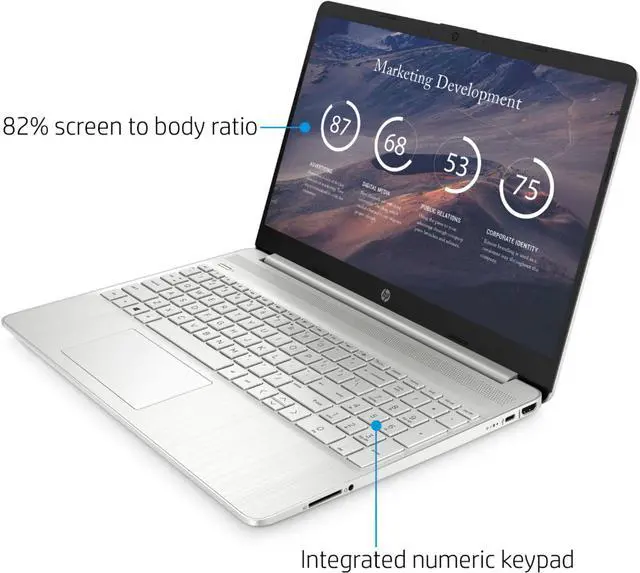 Alt view image 2 of 5 - HP - 15.6" Touch-Screen Laptop - AMD Ryzen 7 - 8GB Memory - 512GB SSD - Natural Silver
Notebook 15-ef1013dx