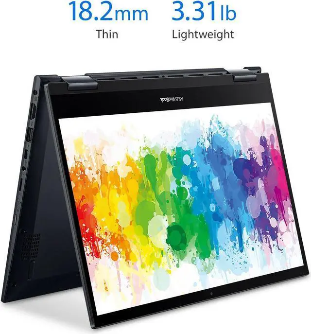 Alt view image 2 of 2 - ASUS 14" Ryzen 5 2-in-1 8GB/256GB Laptop; ASUS VivoBook Flip 14 Thin and Light 2-in-1, 14” FHD Touch, AMD Ryzen 5 5500U, 8GB DDR4 RAM, 256GB SSD, Fingerprint, Windows 10 Home, TM420UA-WS51T, Black