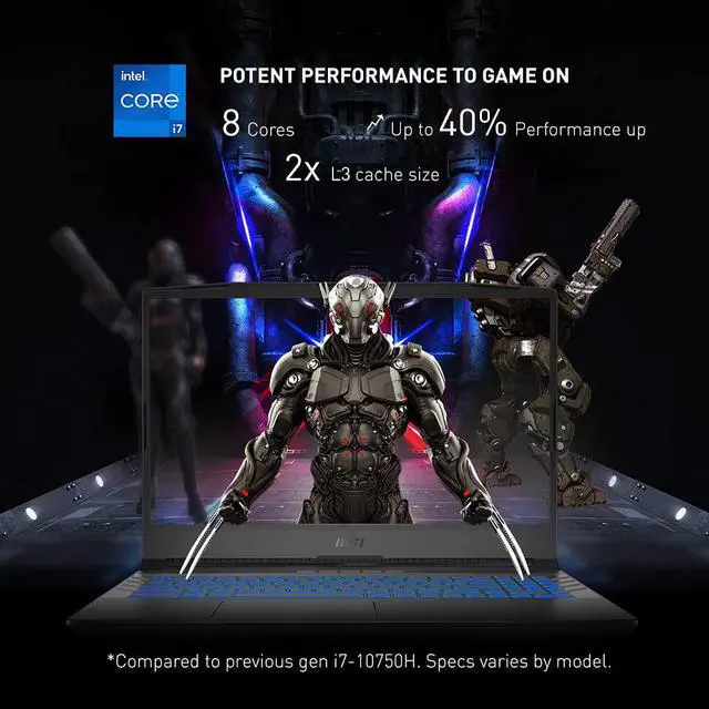 Alt view image 5 of 12 - MSI GL66 Gaming Laptop: 15.6" 144Hz FHD 1080p Display, Intel Core i7-11800H, NVIDIA GeForce RTX 3070, 16GB, 512GB SSD, Win10, Black (11UGK-001)