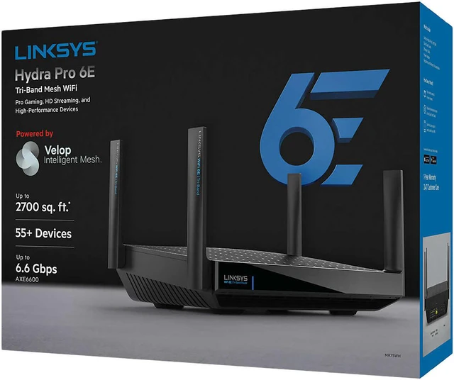 Main image of Linksys Hydra Pro 6E Tri-band Mesh WiFi AXE6600 Router
MR75WH