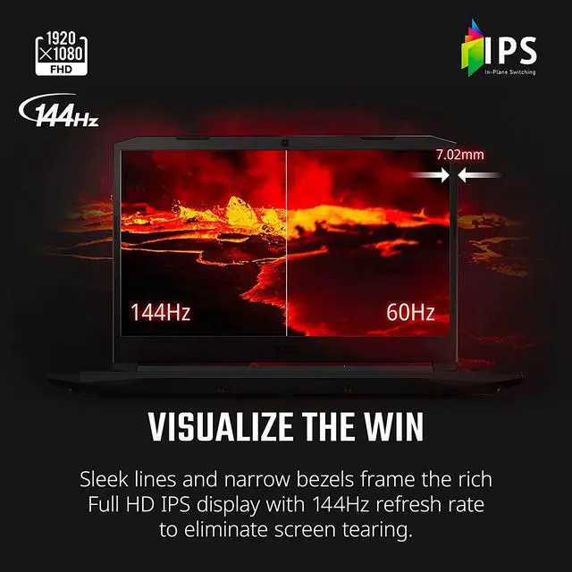 Alt view image 5 of 17 - Acer AN515-55-53E5 - 15.6 inches - 8 GB RAM - Intel CPU - 256 GB storage - Windows 10 Home Laptop Notebook