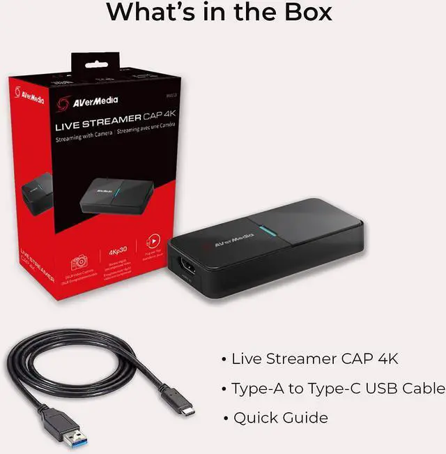 Alt view image 4 of 17 - AVerMedia Live Streamer CAP 4K - USB 3.0 HDMI Video Capture Device. Broadcast, Record DSLR, camcorder, mirrorless and action camera at 1080p60 HDR or 4K 30 FPS. For Live Streaming and Vlogging (BU113)