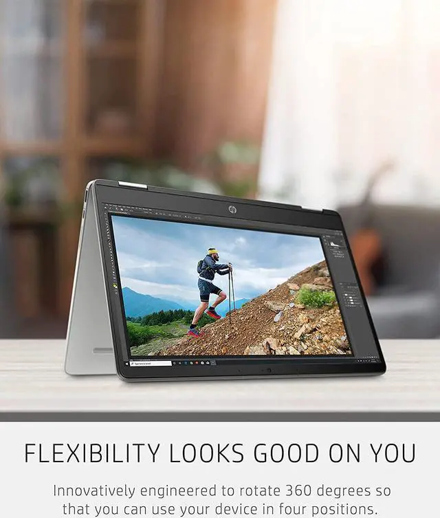 Alt view image 5 of 19 - HP Chromebook x360 14a-ca0040nr 14" HD Touch Laptop Intel Celeron N4020 1.10GHz up to 2.80GHz Intel UHD Graphics 600 4GB LPDDR4-2400 RAM 32GB eMMC ChromeOS - 4A6G3UA