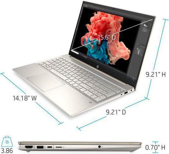 Alt view image 4 of 6 - HP Pavilion 15.6" FHD Touch, Intel Core i5-1135G7, 8GB RAM, 512GB SSD, Lunar Gold, Windows 10, 15-eg0050wm