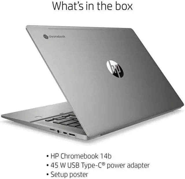 Alt view image 7 of 8 - HP 14" FHD, Chromebook, AMD Ryzen 3-3250C, 4GBRAM, 128GB SSD, Silver, Chrome OS, 14b-na0010wm