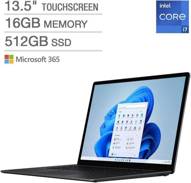 Main image of Microsoft Surface Laptop 4 - 13.5" Touchscreen Laptop - Intel Core i7-1185G7 - 2256 x 1504 Display - Windows 11 - Black 5EB-00077 Notebook