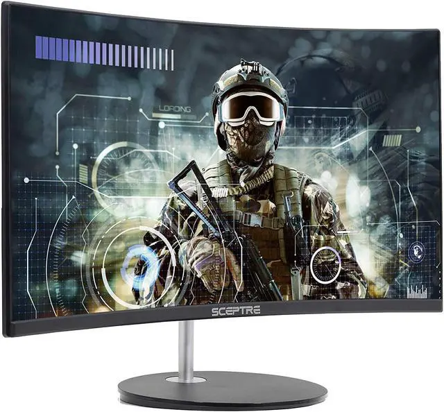 Alt view image 2 of 3 - Sceptre Curved 24" 75Hz Professional LED Monitor 1080p 98% sRGB HDMI VGA Build-in Speakers, Machine Black 2021