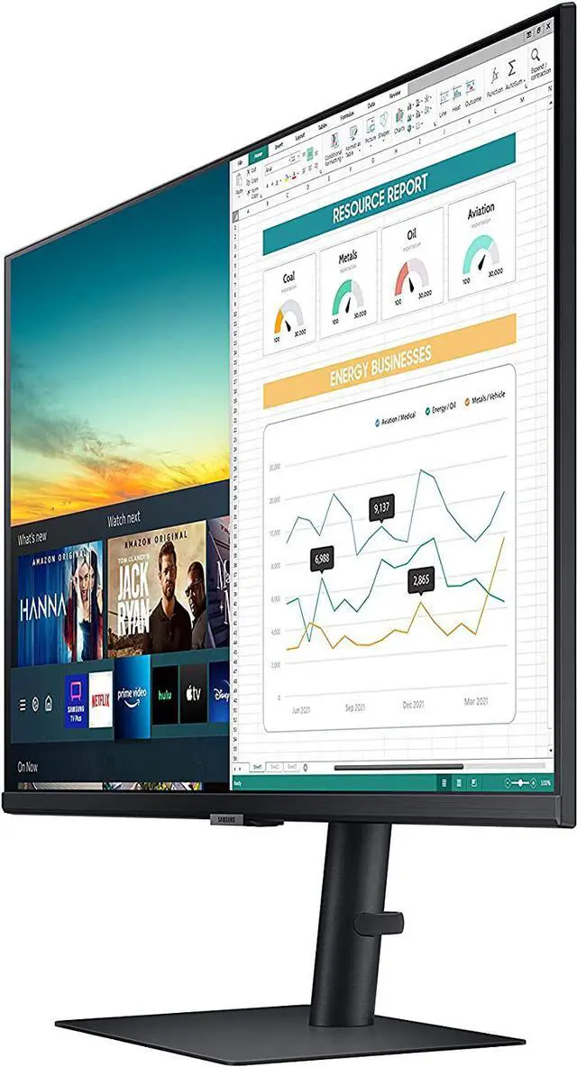 Alt view image 3 of 3 - SAMSUNG M5 Series 32-Inch FHD 1080p Smart Monitor & Streaming TV (Tuner-Free), Netflix, HBO, Prime Video, & More, Apple Airplay, Bluetooth, Height Adjustable Stand, Built-in Speakers (LS32AM502HNXZA)