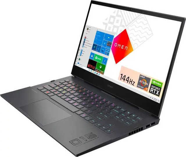 Alt view image 2 of 5 - HP OMEN - 16.1" Gaming Laptop - AMD Ryzen 7 - 16GB Memory - NVIDIA GeForce RTX 3050 Ti - 512GB SSD - Mica Silver 16-c0011dx Notebook