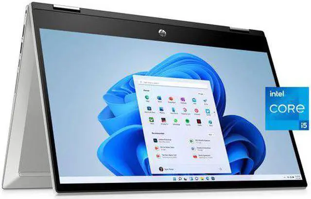 Main image of HP Pavilion 14" FHD Touch x360, Intel Core i5-1135G7, 8GB RAM, 256GB SSD, Silver, Windows 10, 14-dw1010wm Laptop Notebook