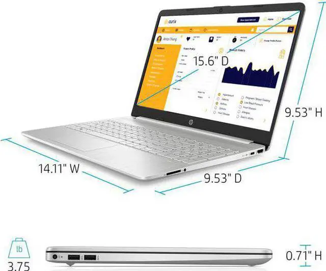 Main image of HP 15.6" FHD Touch, Intel Core i3-1115G4, 8GB RAM, 256GB SSD, Silver, Windows 10 (S mode), 15-dy2132wm