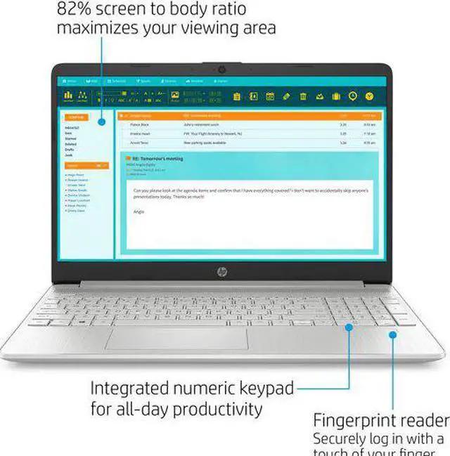 Alt view image 2 of 4 - HP 15.6" FHD Touch, Intel Core i3-1115G4, 8GB RAM, 256GB SSD, Silver, Windows 10 (S mode), 15-dy2132wm
