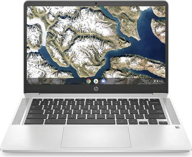 Main image of HP Chromebook 14-inch Laptop, Intel Celeron N4120 Processor, Intel UHD Graphics 600, 4 GB RAM, 64 GB SSD, Chrome OS (14a-na0226nr, Mineral Silver)