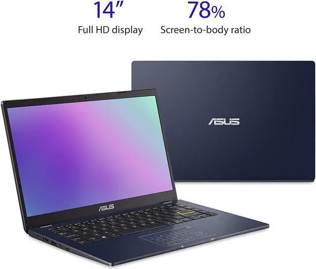 Alt view image 5 of 19 - ASUS Laptop L410 Ultra Thin Laptop, 14 FHD Display, Intel Celeron N4020 Processor, 4GB RAM, 128GB Storage, NumberPad, Windows 11 Home in S Mode, 1 Year Microsoft 365, Star Black, L410MA-DS04