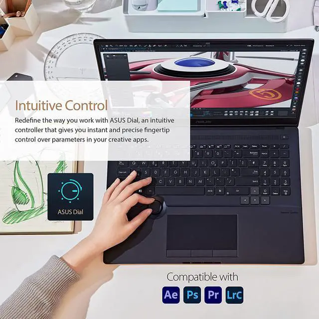 Alt view image 3 of 6 - ASUS ProArt StudioBook 16 Laptop, 16 2560x1600 120Hz Display, AMD Ryzen 7, 32GB DDR4, 1TB PCIe SSD, Nvidia Geforce RTX 3060, Windows 11 Home, H5600QM-AH78, Star Black