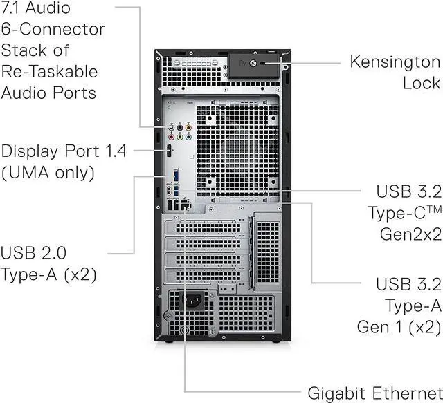 Alt view image 5 of 5 - Dell XPS 8950 Desktop Computer - 12th Gen Intel Core i7-12700, 32GB DDR5 RAM, 512GB SSD + 1TB HDD, Intel UHD 770 Graphics, Killer Wi-Fi 6, Air Cooling, USB-C, Bluetooth, Windows 11 Pro - Black