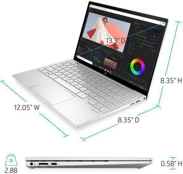 Alt view image 4 of 5 - HP Envy 13" FHD, i5-1135G7, 8GB RAM, 256 GB SSD, Silver, Windows 10, 13-ba1047wm
Laptop Notebook