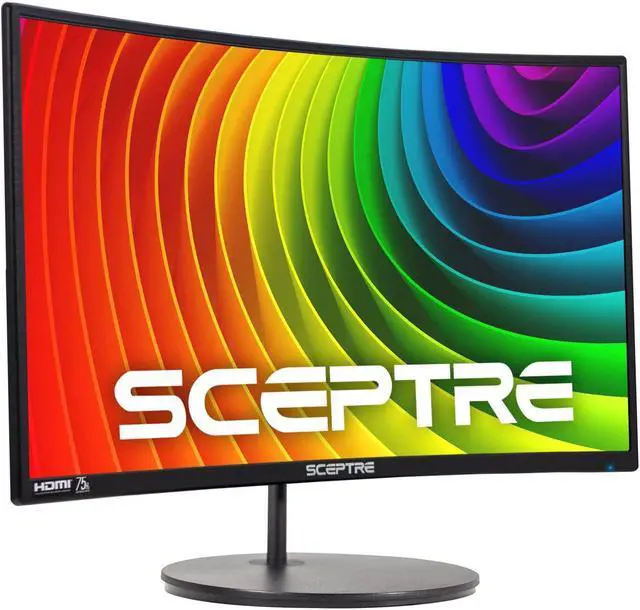 Alt view image 4 of 4 - Sceptre Curved 27" Gaming Monitor 75Hz HDMI x2 VGA 98% sRGB Build-in Speakers, Edge-Less Machine Black (RN Series)