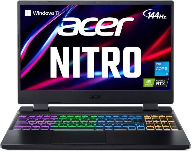 Main image of Acer Nitro 5 AN515-58-527S Gaming Laptop | Intel Core i5-12500H | NVIDIA GeForce RTX 3060 Laptop GPU | 15.6" FHD 144Hz IPS Display | 16GB DDR4 | 512GB PCIe Gen 4 SSD | Killer Wi-Fi 6 | RGB Keyboard