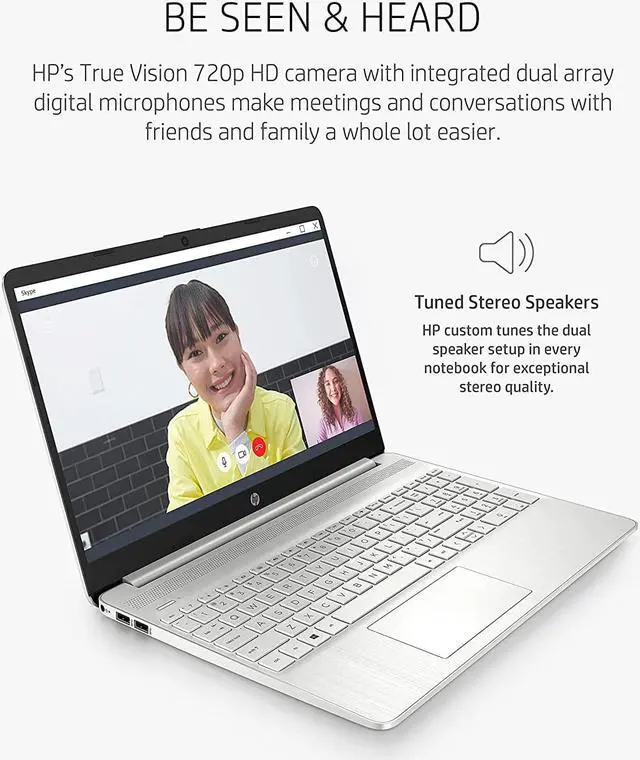 Alt view image 4 of 4 - HP 15 Laptop, AMD Ryzen 3 Processor, 8 GB RAM, 256 GB SSD, 15.6 Full HD Windows 10 Home in S Mode, Lightweight Computer With Webcam and Dual Mics, Work, Study, & Gaming (15-ef1050nr, 2021)