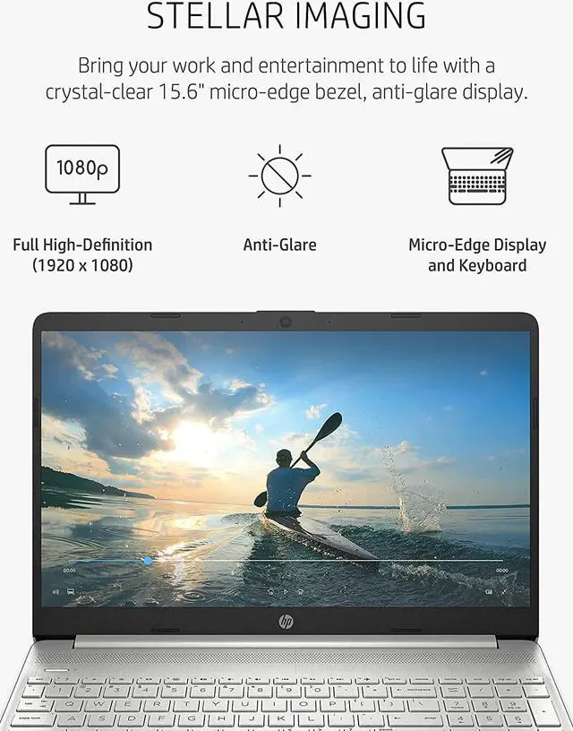 Alt view image 3 of 4 - HP 15 Laptop, AMD Ryzen 3 Processor, 8 GB RAM, 256 GB SSD, 15.6 Full HD Windows 10 Home in S Mode, Lightweight Computer With Webcam and Dual Mics, Work, Study, & Gaming (15-ef1050nr, 2021)