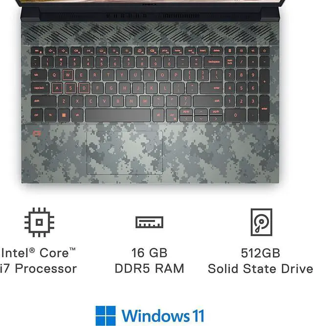 Alt view image 7 of 7 - Dell G15 5520 15.6 Inch Gaming Laptop - FHD 120Hz Display, Core i7-12700H, 16GB DDR5 RAM, 512GB SSD, NVIDIA RTX 3060 6GB GDDR6, Intel Wi-Fi 6, Windows 11 - Spector Green
Notebook