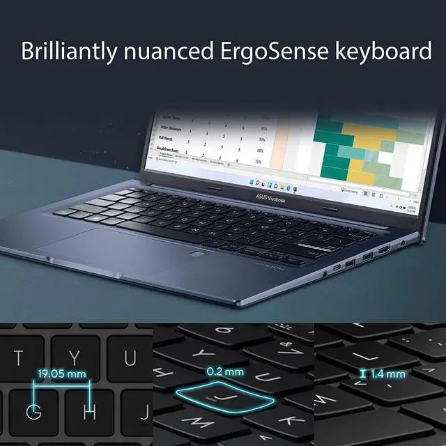 Alt view image 7 of 20 - ASUS VivoBook 16X Laptop, 16 WUXGA (1920 x 1200) 16:10 Display, AMD Ryzen 5 5600H CPU, AMD Radeon Vega 7 Graphics, 8GB RAM, 512GB SSD, Fingerprint Sensor, Windows 11 Home, Quiet Blue, M1603QA-DS52