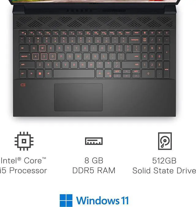 Alt view image 3 of 4 - Dell G15 5520 Gaming Laptop - 15.6-inch FHD 120Hz Display, Core i5-12500H, 8GB DDR5 RAM, 512GB SSD, NVIDIA RTX 3050 4GB GDDR6, Intel Wi-Fi 6, Windows 11 Home - Dark Shadow Grey
Notebook