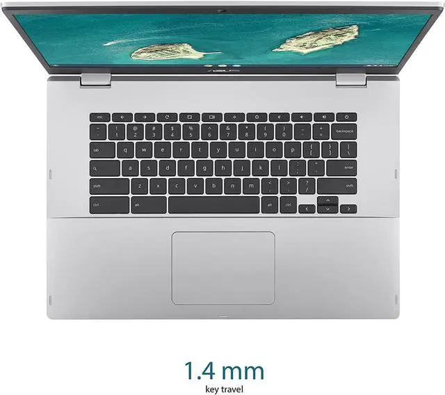 Alt view image 3 of 5 - ASUS Chromebook CX1, 15.6" Full HD NanoEdge Display, Intel Celeron N3350 Processor, 64GB eMMC Storage, 8GB RAM, Chrome OS, Transparent Silver, CX1500CNA-AS84F Laptop Notebook