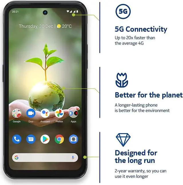 Alt view image 4 of 6 - Nokia XR20 5G | Android 11 | Unlocked Smartphone | Dual SIM | US Version | 6/128GB | 6.67-Inch Screen | 48MP Dual Camera | Granite Cell Phone Smart