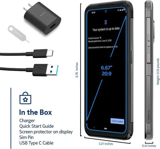 Alt view image 5 of 6 - Nokia XR20 5G | Android 11 | Unlocked Smartphone | Dual SIM | US Version | 6/128GB | 6.67-Inch Screen | 48MP Dual Camera | Granite Cell Phone Smart