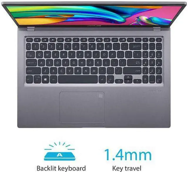 Alt view image 2 of 3 - ASUS VivoBook 15.6" 1080p PC Laptops, Intel Core i3, 4GB RAM, 128GB SSD, Windows 11 Home in S Mode, Slate Gray, F515EA-WS31 Notebook Laptop