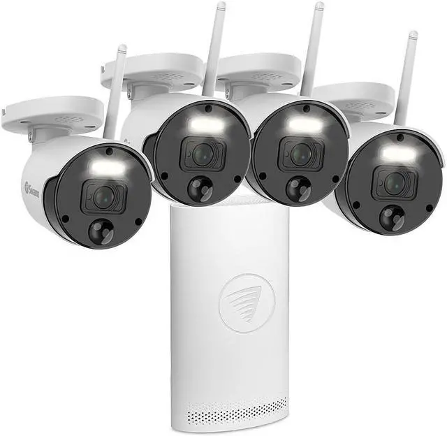Main image of Swann - 1080p Wi-Fi NVR Security System, 4-Channel, 4-Bullet Indoor/Outdoor 1TB HDD - White SWNVK-500KH4-US Camera Surveillance