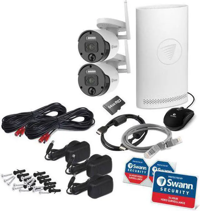 Main image of Swann 1080p 4-Channel 2-Camera Wi-Fi NVR Security System with Controllable Spotlights & Sirens w/ 1TB HDD SWNVK-500KH2-US