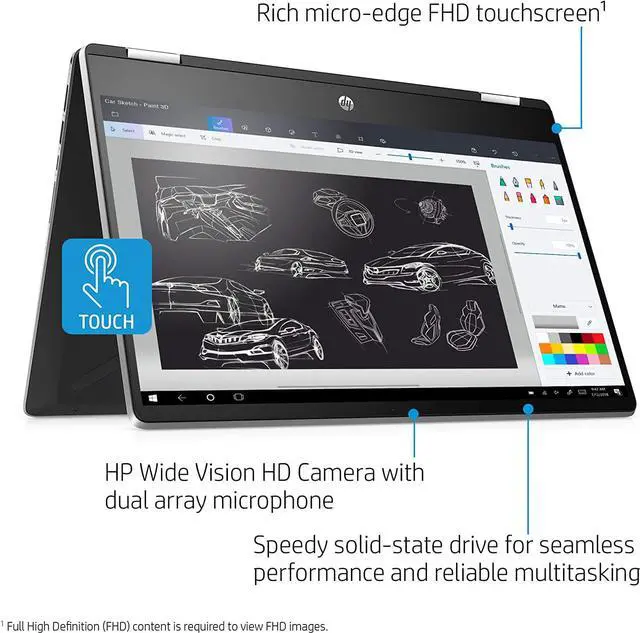 Alt view image 4 of 7 - HP Pavilion x360 14 Convertible 2-in-1 Laptop, 14 Full HD Touchscreen Display, Intel Core i5, 8 GB DDR4 RAM, 512 GB SSD Storage, Windows 10 Home, Backlit Keyboard (14-dh2011nr, 2020 Model)
Tablet
