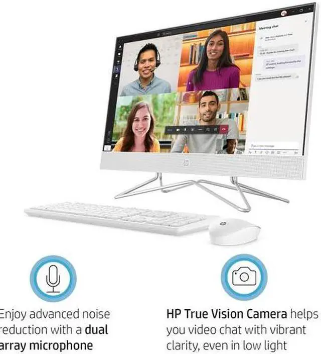 Alt view image 4 of 6 - HP 24 All-in-One PC, Intel Core i3-1115G4, 4GB RAM, 256GB SSD, Snow White, Windows 11 Home, 24-df1023w Desktop Computer