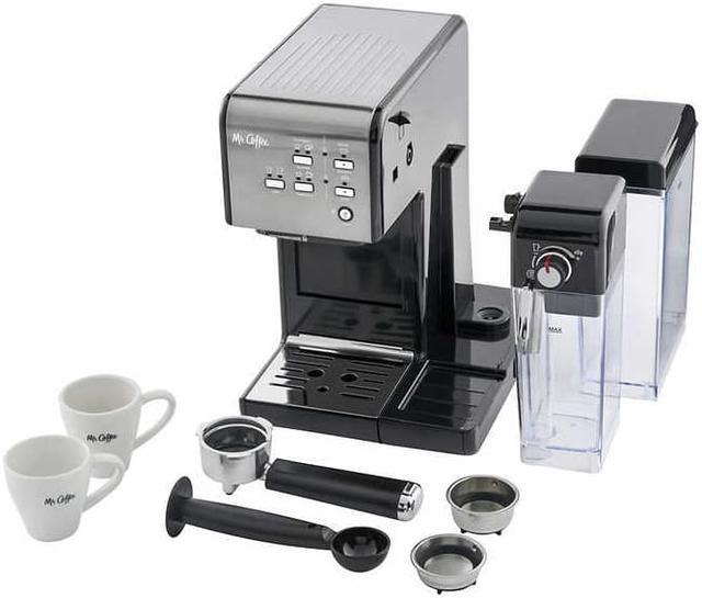 Mr. Coffee One-Touch CoffeeHouse Espresso and Cappuccino Machine, Dark  Stainless BUMC-EM7000DS