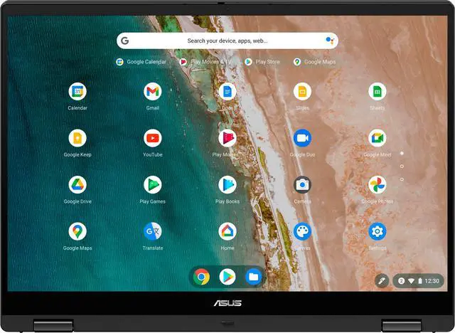 Alt view image 2 of 7 - ASUS - 16" 2-in-1 Touchscreen Chromebook - Intel Core i3 - 8GB Memory - 128GB SSD - Mineral Grey Tablet Laptop