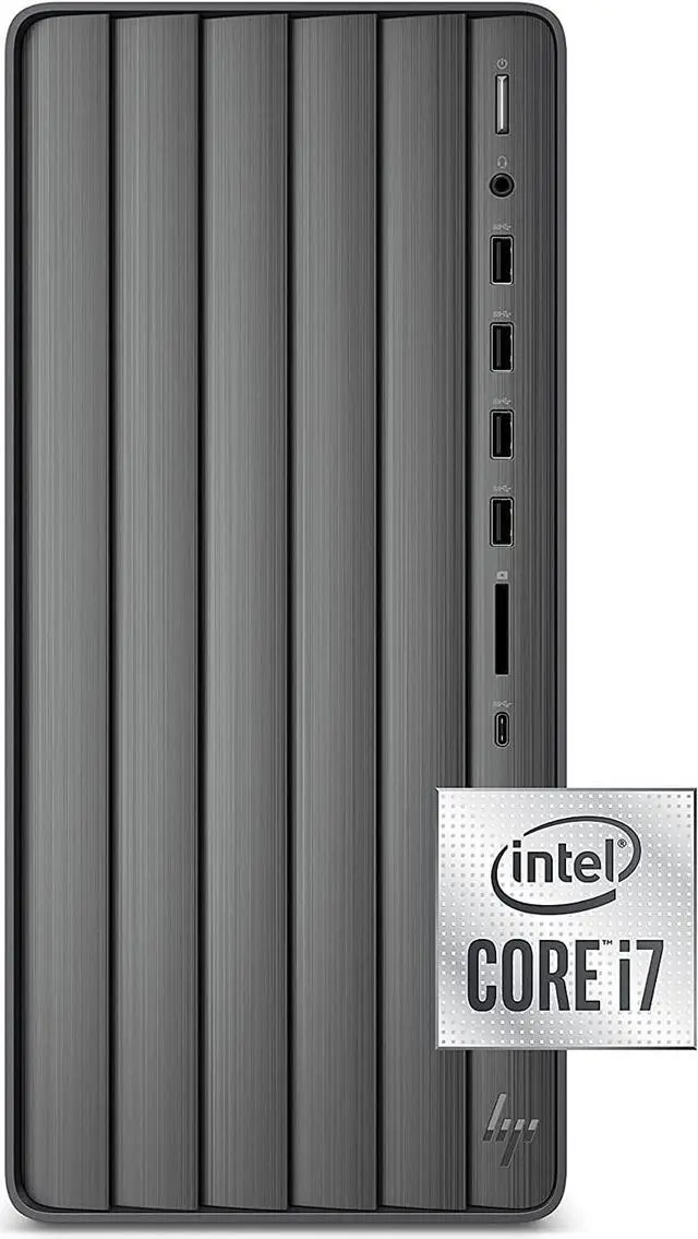 Main image of HP ENVY Desktop Computer, Intel Core i7-10700, 16 GB RAM, 1 TB Hard Drive & 512 GB SSD Storage, Windows 10 Pro (TE01-1254, 2020 Model)