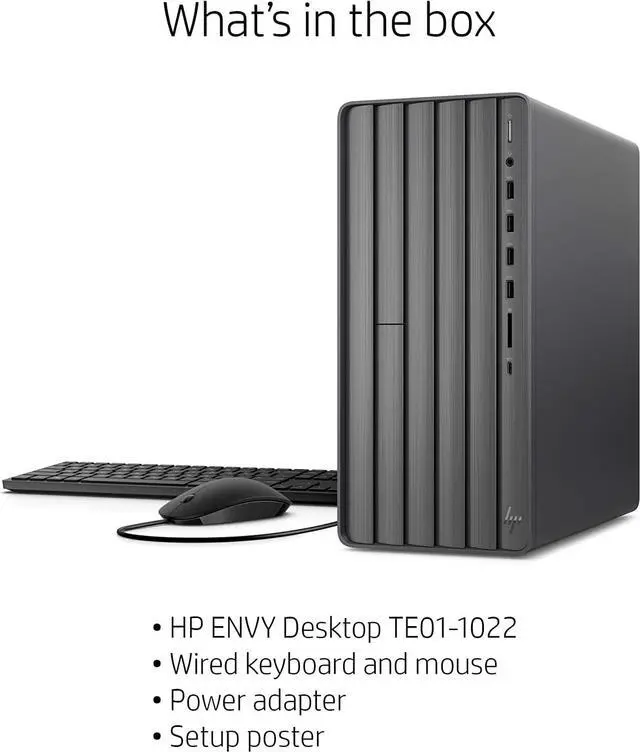 Alt view image 3 of 3 - HP ENVY Desktop Computer, Intel Core i7-10700, 16 GB RAM, 1 TB Hard Drive & 512 GB SSD Storage, Windows 10 Pro (TE01-1254, 2020 Model)