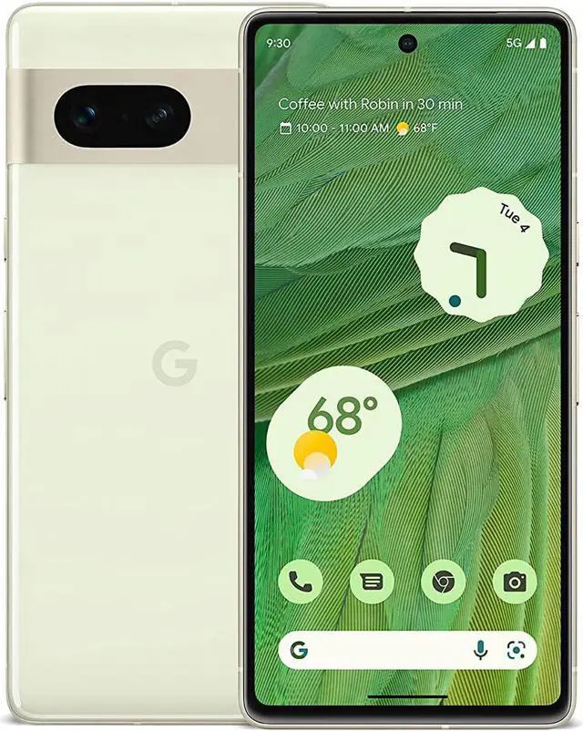 Main image of Google Pixel 7-5G Android Phone - Unlocked Smartphone with Wide Angle Lens and 24-Hour Battery - 128GB - Lemongrass  Cell