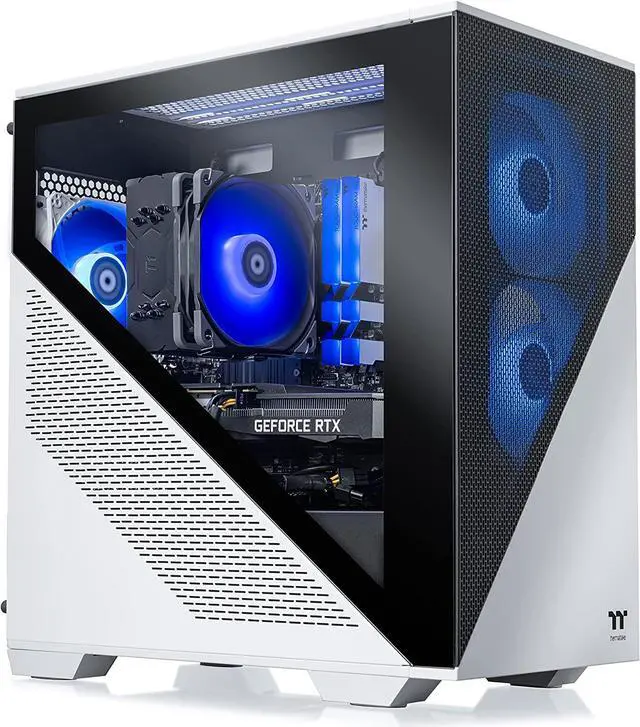 Alt view image 2 of 7 - Thermaltake Frostbite 360 Gaming Desktop (AMD Ryzen 5 5600X 6-core, ToughRam RGB DDR4 3600Mhz 16GB Memory, NVIDIA® GeForce RTX 3060, 1TB NVMe M.2, Win10 Home) D1FB-B550-360-LCS