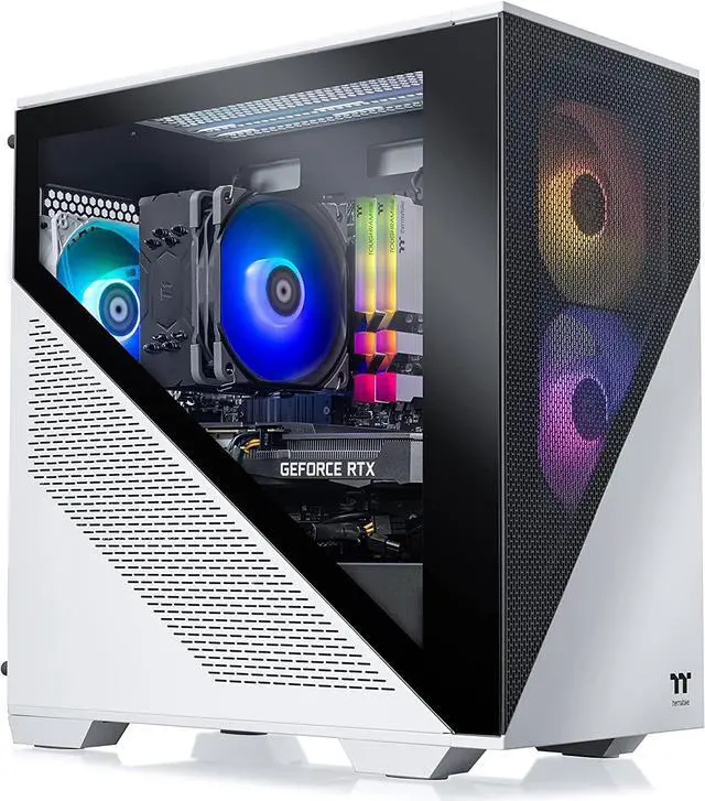 Alt view image 3 of 7 - Thermaltake Frostbite 360 Gaming Desktop (AMD Ryzen 5 5600X 6-core, ToughRam RGB DDR4 3600Mhz 16GB Memory, NVIDIA® GeForce RTX 3060, 1TB NVMe M.2, Win10 Home) D1FB-B550-360-LCS
