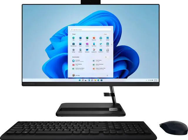 Main image of Lenovo - IdeaCentre AIO 3 AMD 24" All-In-One - AMD Ryzen 5 - 8GB Memory - 256GB Solid State Drive - Black Desktop PC Computer All In One