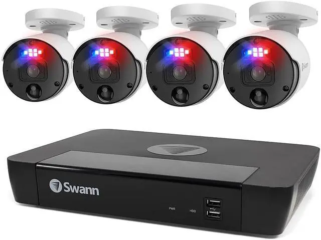Alt view image 2 of 6 - Swann - ProEnforcer 8-Channel, 4-Cameras Indoor/Outdoor Wired 12MP Ultra HD 2TB NVR Security System - White